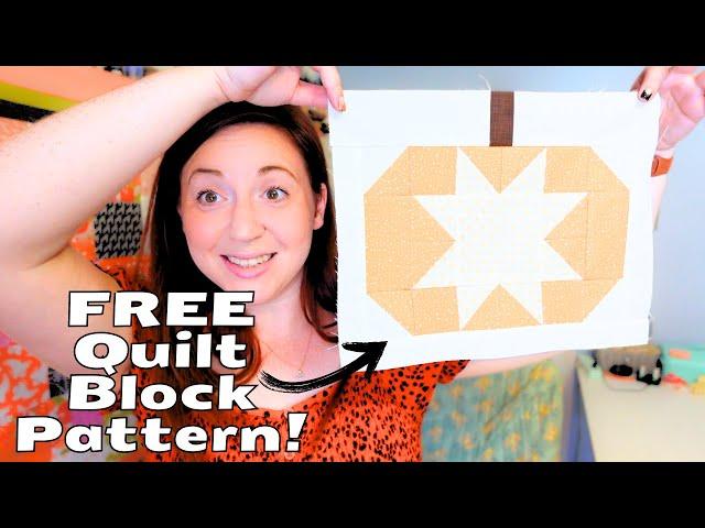  Let's Sew a Starry Pumpkin Quilt Block Together! Step by Step Quilt Block Tutorial!