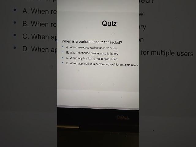 Performance testing Quiz