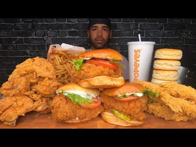 (ASMR NO TALKING) POPEYES MUKBANG