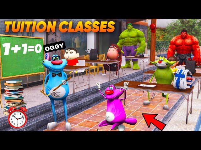 Oggy Ask Questions & Answers in His Tuition With Shinchan | Oggy Open Oggy Tuition Classes in GTA 5