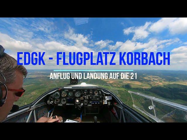 EDGK Korbach Piste 21 - Platzrunde, Anflug und Landung