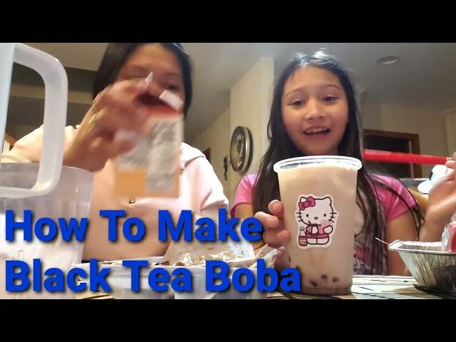 How To Make Black Tea Boba Drinks  / Instant Milk Tea Boba / TKJ IN USA