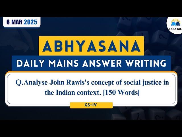 Abhyasana with #TaraIAS Daily Mains Answer Writing Practice Series for UPSC | 06 MARCH 2025 | GS IV