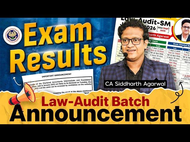 CA Inter Law Audit New Batch Announcement | January 2026 | CA Siddharth Agarwal