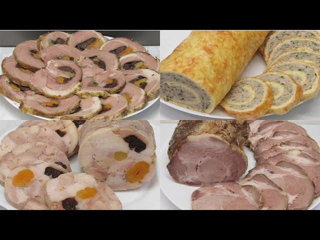 Вы просили МЯСО! Сразу 4 рецепта - Мясные закуски на праздничный стол! Новый год 2024!