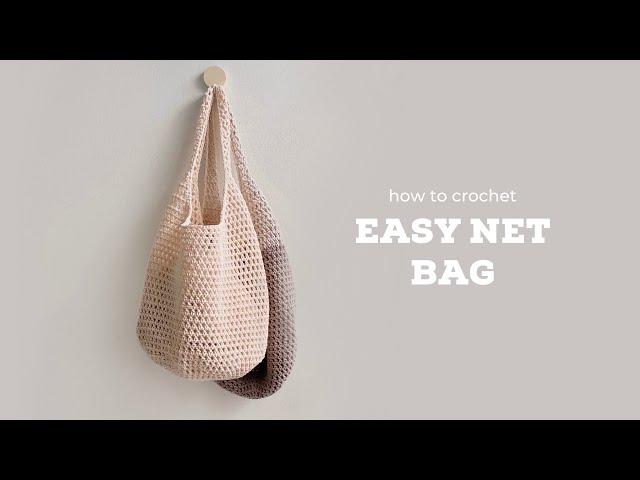 How to crochet easy net bag (step by step)