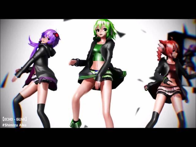 【MMD】ECHO - GUMI / dj-Jo Remix 【TDA Outlandish GUMI, Teto, Yukari】