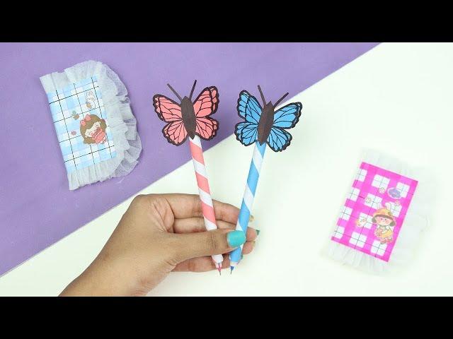 DIY Butterfly Pen Decoration Idea | Easy Butterfly Pen | DIY Origami paper craft