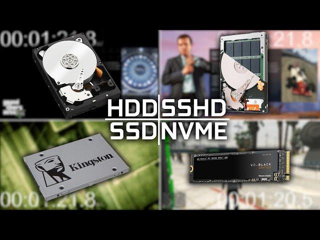 HDD vs SSHD vs SSD vs NVME - GTA V Loading