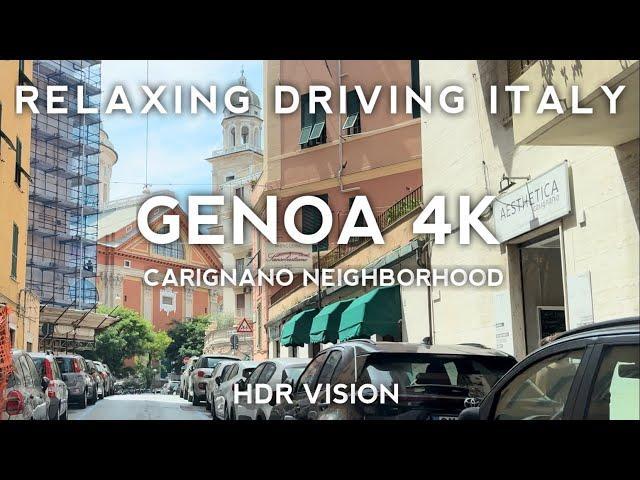 Driving Italy Genoa in 4K - Around Carignano Neighborhood - Italy Travel Video