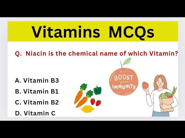 Top 25 Vitamin Quiz || Competitive Exams|| Complete General Science Multiple Choice Questions