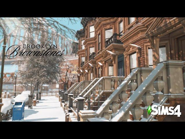 The Sims 4 - Brooklyn Brownstones Inspiration - Relaxing Speed Build ASMR (CC Links)