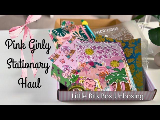 Pink Girly Stationary Haul | Little Bits Box Stationary Kit Unboxing