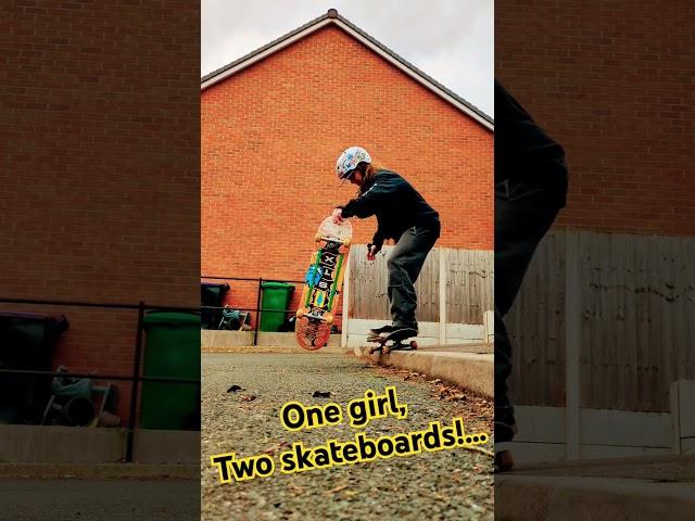 #onegirl #twoskateboards #skateboarding #skate #onelove #prosthesis #skatetricks #creativeskateclips