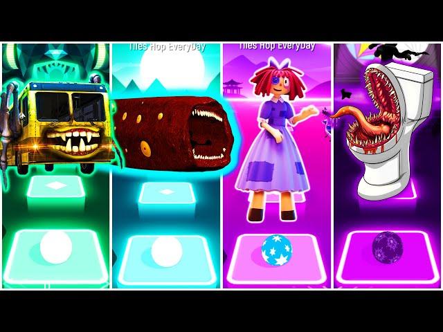 Bus Eater VS Train Eater VS Ragatha VS Toilet Eater | Tiles Hop EDM Rush