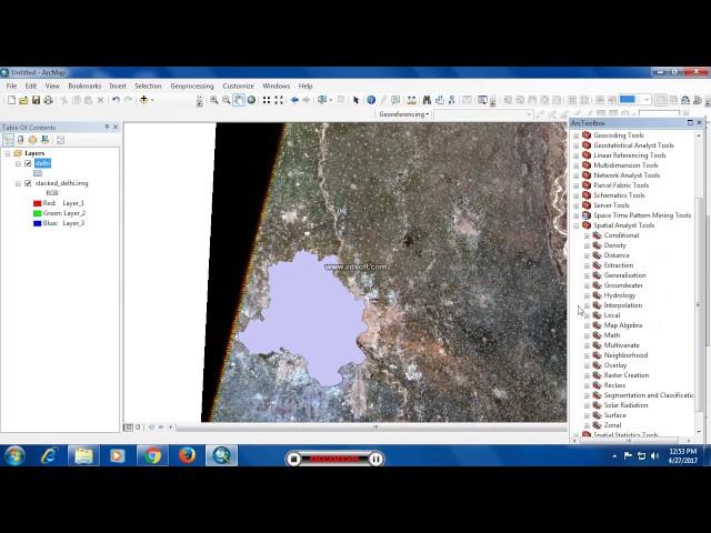 ESRI ArcGIS Extract by Mask (Clipping Raster using Polygon Shp File)