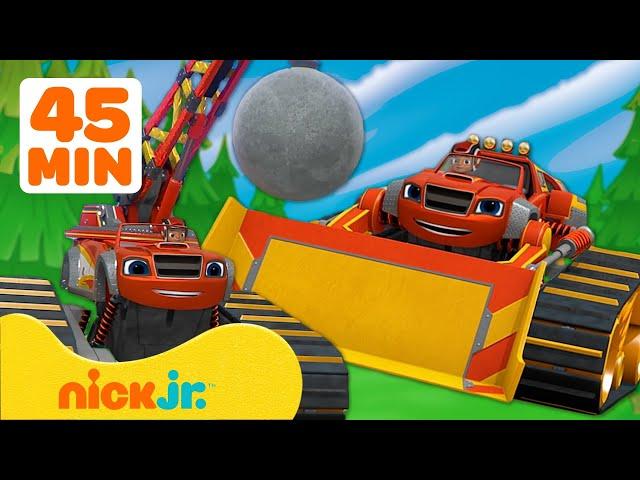 Blaze en de Monsterwielen | De BESTE bouw- & sloopmomenten van Blaze en AJ! | 45 minuten | Nick Jr.