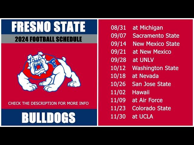 2024 Fresno State Bulldogs Football Schedule