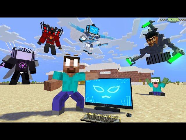 Monster School - COMPUTER MAN and SKIBIDI ASTRO TOILET - Skibidi Toilet Minecraft Animation