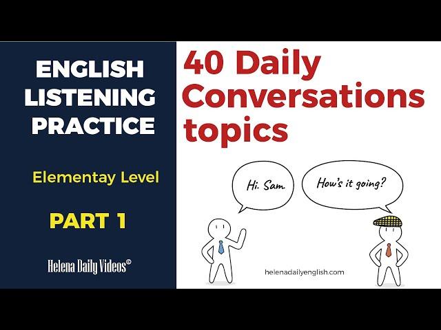 40 English Conversations | Daily English Topics (Work, Travel, Sport) - Part 1  | Elementary Level