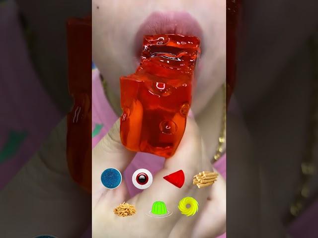 Eat jelly dishes made from fruits of many shapes#asmr#jelly#marshmello#shorts#trending