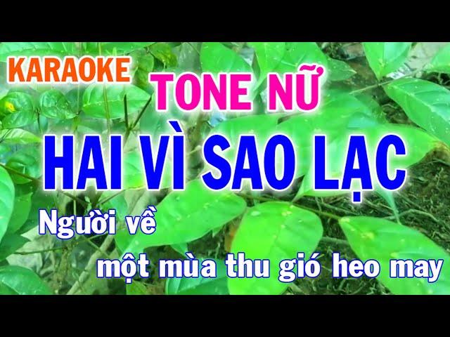 Karaoke Hai Vì Sao Lạc Tone Nữ Nhạc Sống - Phối Mới Dễ Hát - Nhật Nguyễn