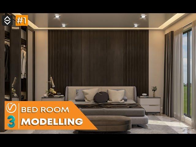 3Ds Max Bedroom Modelling Tutorial |  3Ds Max + Vray Bedroom Modelling and Texturing Tutorial | #1