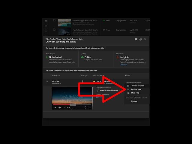 How to Replace song to remove copyright claim on YouTube videos