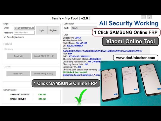 Best Online FRP Tool | Fenris FRP Tool Credit | SAMSUNG Android 13 FRP Online FRP TOOL DM Unlocker