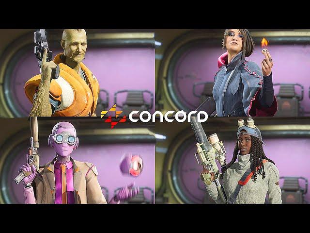 Concord - ALL Characters Select Animations & Voices