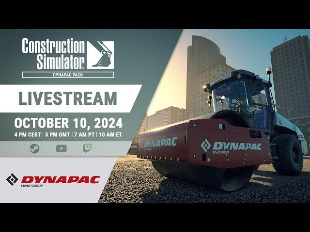 Construction Simulator – Dynapac Pack | Livestream