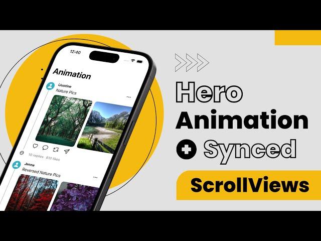 SwiftUI Complex Hero Animation With Synchronized ScrollViews | iOS 17 | Xcode 15 | SwiftUI