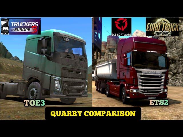 QUARRY Map Comparison between Truckers Of Europe3 vs Euro Truck Simulator2