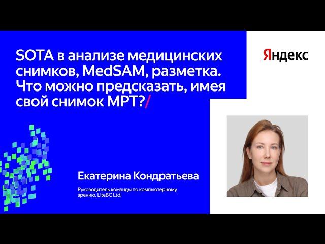 Что можно предсказать по снимку МРТ? SOTA, MedSAM, разметка | Екатерина Кондратьева, LiteBC Ltd.