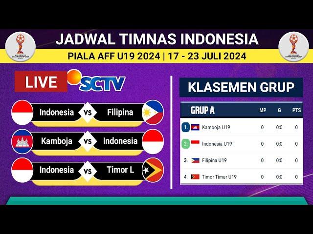  Jadwal Timnas Indonesia Piala AFF U19 2024 - Indonesia vs Kamboja