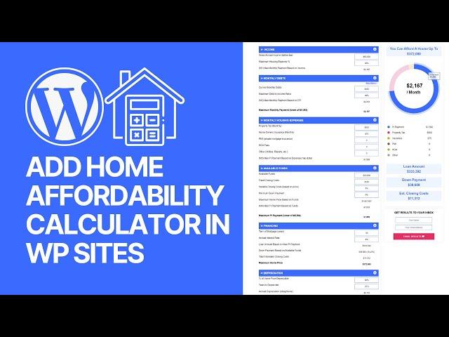 How To Add a Home Affordability Calculator In WordPress Website For Free? 