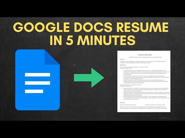 How to Make a Google Docs Professional Resume in 5 Minutes- ATS Friendly!