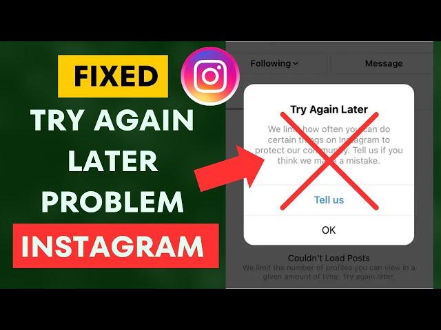 How To Fix Try Again Later Problem On Instagram