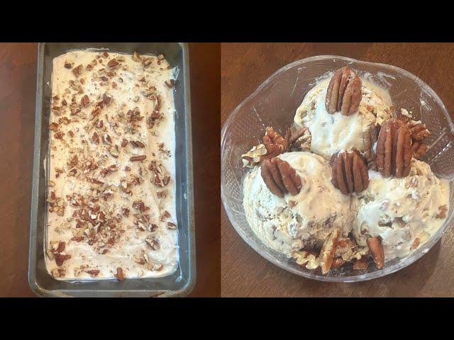 Butter Pecan Ice Cream Recipe - How To Make No Churn Butter Pecan Ice Cream - No Machine