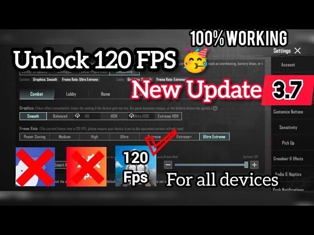 How to Unlock 120 Fps in Pubg Mobile/Bgmi 3.7 Update | Fix lag in Pubg/Bgmi 3.7 Update