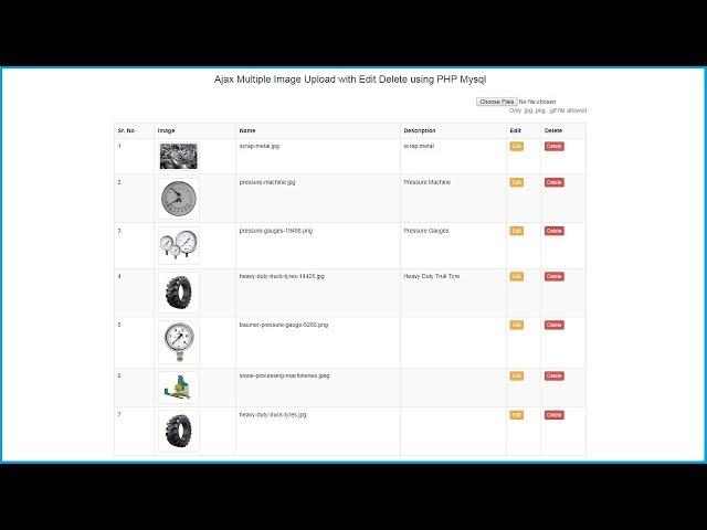 Ajax Multiple Image Upload with Edit Delete using PHP Mysql