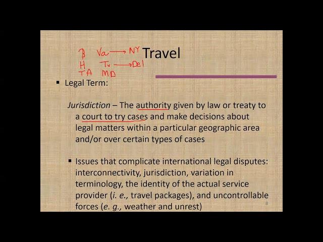 Lecture for Chapter 13: Legal Responsibilities in Travel and Tourism (HAMG 1340)