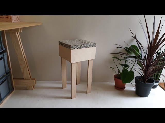 Making a stool with a soft cusion from leftover materials