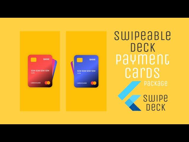 Flutter UI Practicing I Swipeable Deck payment Cards using flutter package swipe_deck.