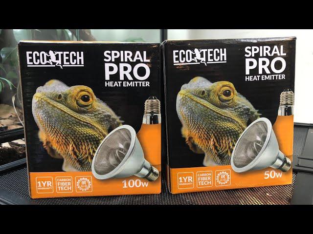 ECOTECH Spiral Pro Heat Emitter Review! Deep heat projection for your reptile!