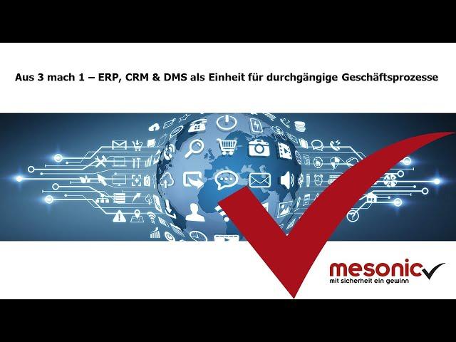 mesonic WinLine 12 "Aus 3 mach 1 - ERP, CRM und DMS als Einheit für durchgängige Geschäftsprozesse"