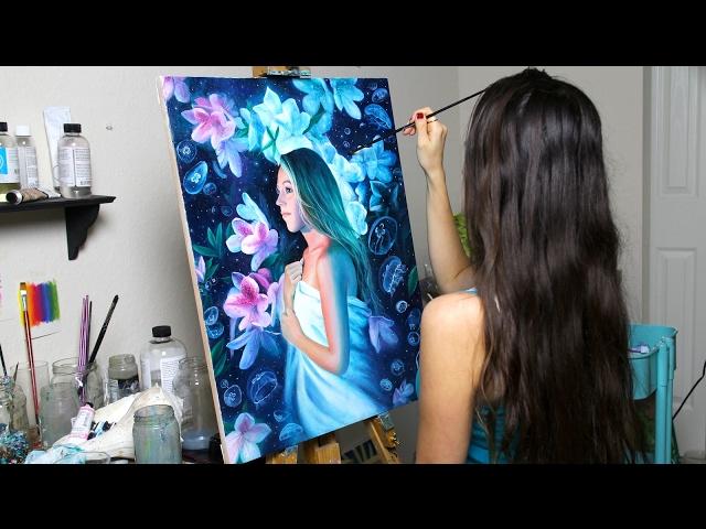 Oil Painting Time Lapse | "The Sleepwalker" by Lena Danya