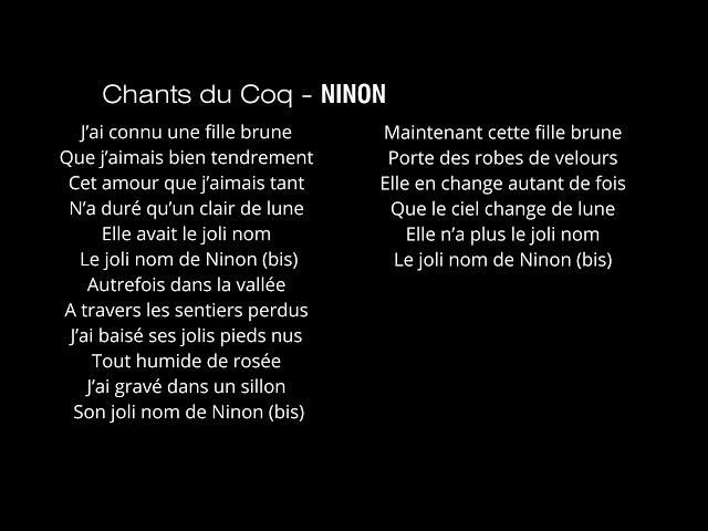 Chants du Coq - NINON