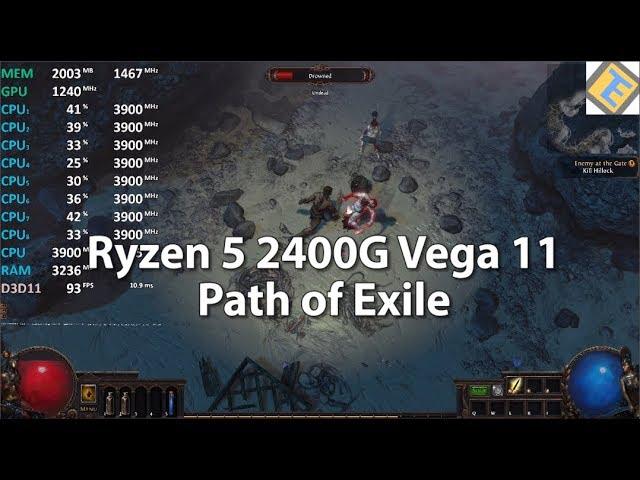 Ryzen 5 2400G Review Path of Exile Gameplay Benchmark Test. Stock