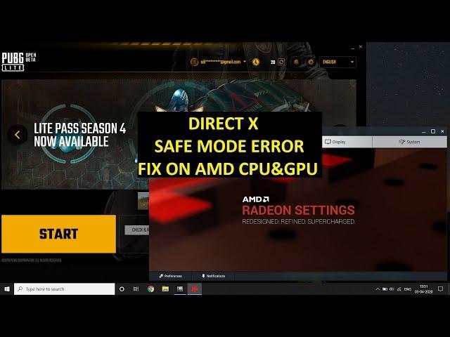 pubg lite safe mode error fix for AMD GPU&CPU 100%